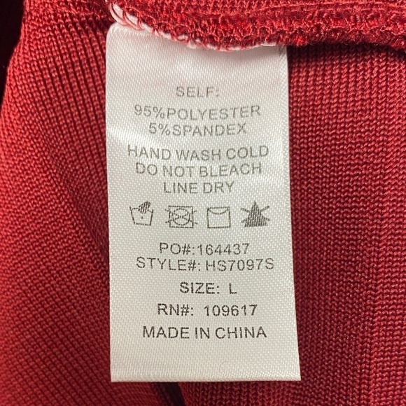 Shinestar Burgundy Bodycon Pencil Skirt Textured Bandage Silver Zip NWT L - Picture 4 of 9